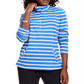 Karen Scott Blusa Esportiva Listrada Gola Simulada Feminina Azul Tamanho X-S