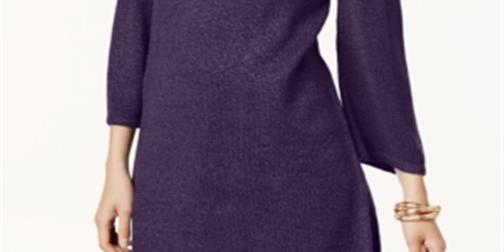 Karen Scott Suéter Feminino Gola Canoa Marmoreado Roxo Tamanho Grande