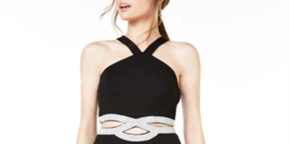 Vestido justo com recortes Speechless Junior's, preto, tamanho 3