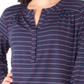 Blusa Henley Estampada Feminina NY Collection Azul Tamanho Pequeno Pequeno