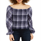 INC International Concepts Top xadrez feminino azul tamanho extragrande