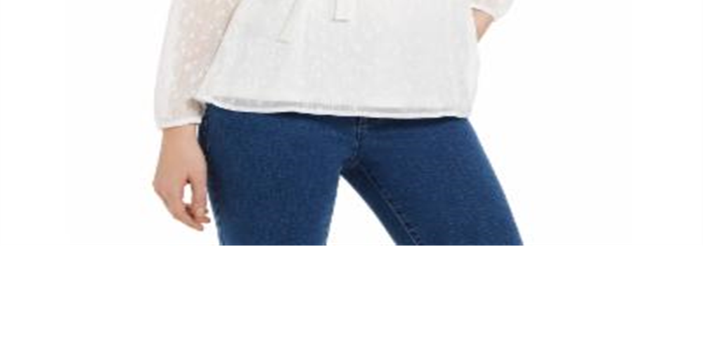 Charter Club Feminino Clip Dot Wrap Top Branco Tamanho XX-G