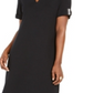 Vestido de algodão com decote em V feminino Karen Scott, preto, tamanho P