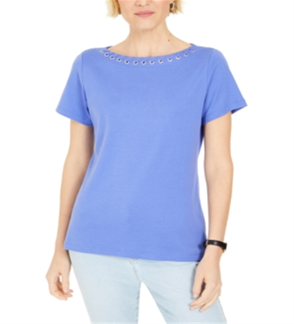 Karen Scott Top Feminino com Acabamento em Ilhós Roxo Tamanho XS