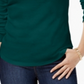 Camiseta feminina Charter Club de algodão com gola alta, verde, tamanho X-S