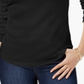 Camiseta feminina Charter Club de algodão com gola falsa, preta, tamanho X-S
