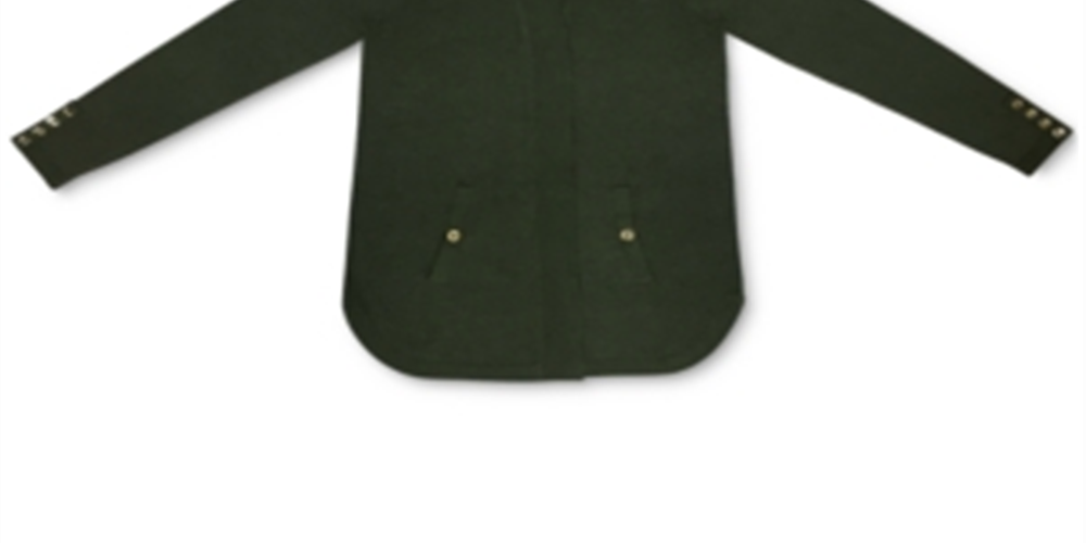 Cardigan feminino Charter Club com bainha curva e cor lisa, verde, tamanho extragrande