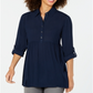 Camisa túnica babydoll feminina Style &amp; Co azul tamanho pequeno P