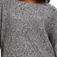 Suéter feminino estilo &amp; co com manga flare mesclada, cinza, tamanho grande