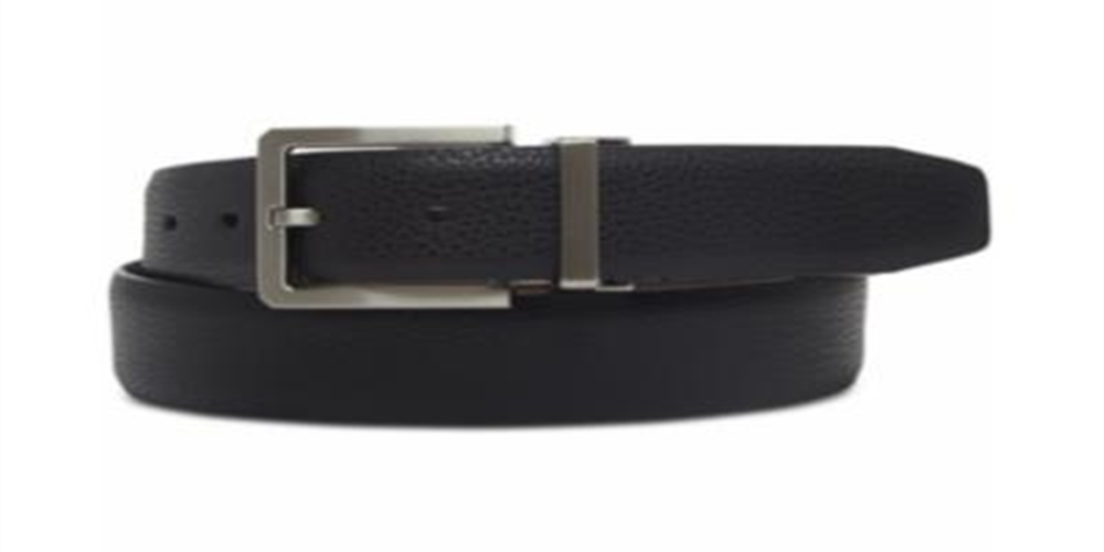 Cinto social masculino Ryan Seacrest Distinction em couro preto, tamanho médio