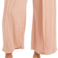 Calça feminina texturizada com amarração na cintura, perna larga, rosa, tamanho extragrande