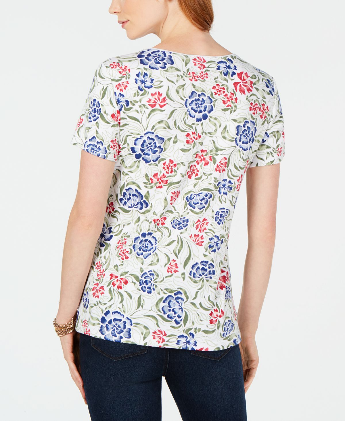 Camiseta estampada Karen Scott, branca, tamanho GG