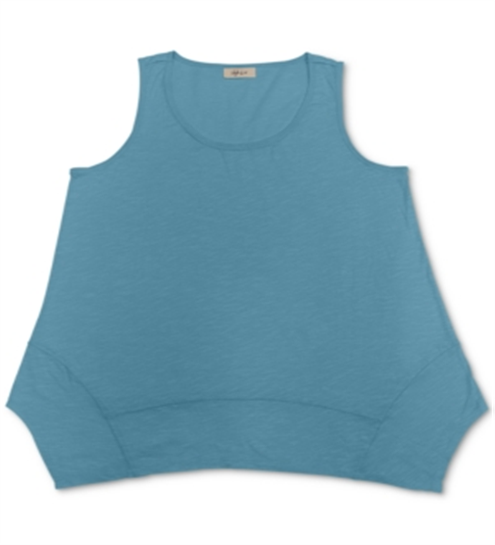 Regata feminina estilo &amp; co com bainha de lenço, azul, tamanho grande