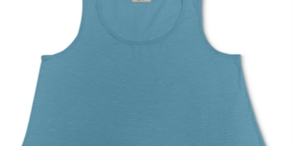 Regata feminina estilo &amp; co com bainha de lenço, azul, tamanho grande