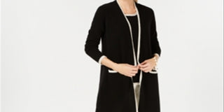 Suéter feminino Charter Club Pure Cashmere Completer, preto, tamanho P