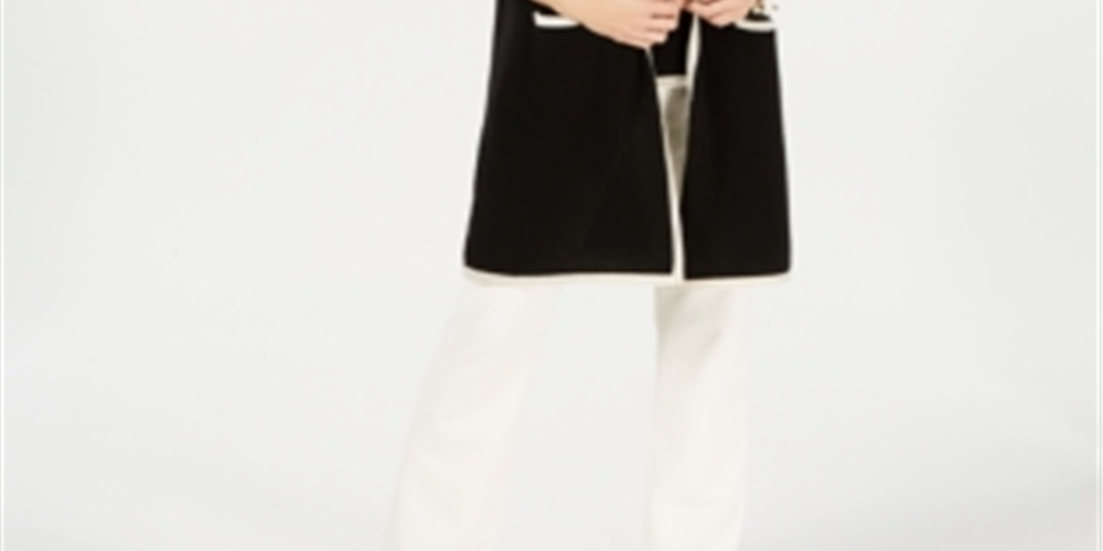 Suéter feminino Charter Club Pure Cashmere Completer, preto, tamanho P