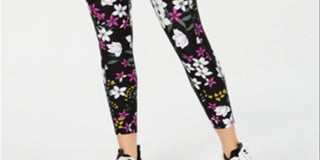 Calça legging feminina Calvin Klein Performance Midnight Garden estampada, preta, tamanho GG