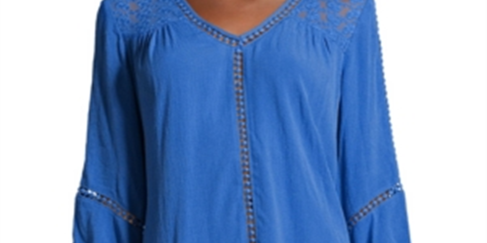 Blusa feminina John Paul Richard com jugo de renda e gaze marrom, tamanho grande