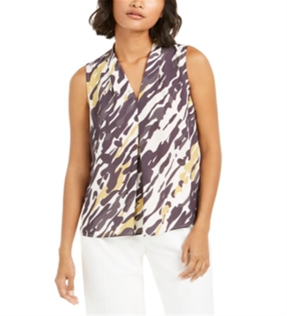 Blusa feminina com estampa animal abstrata e decote em V Bar III, preta, tamanho extragrande