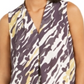 Blusa feminina com estampa animal abstrata e decote em V Bar III, preta, tamanho extragrande