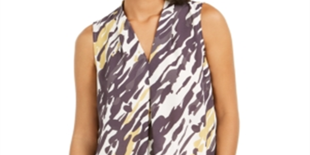 Blusa feminina com estampa animal abstrata e decote em V Bar III, preta, tamanho extragrande