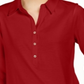 Camisa polo feminina Charter Club Supima Cotton manga 3/4 vermelha tamanho pequeno