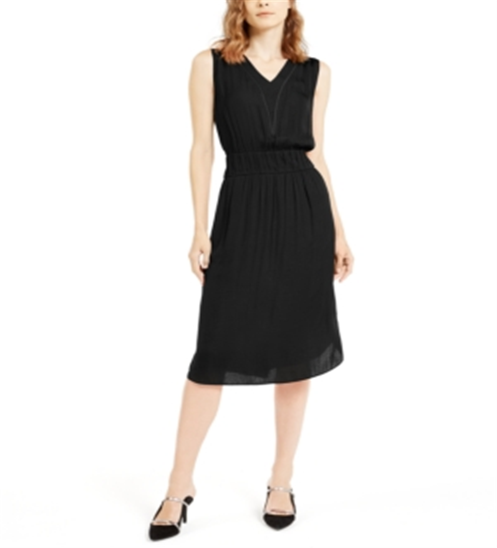 Vestido Alfani Feminino Smocked Waist Fit &amp; Flare Preto Tamanho Pequeno XL