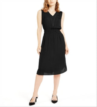 Vestido Alfani Feminino Smocked Waist Fit &amp; Flare Preto Tamanho Pequeno XL