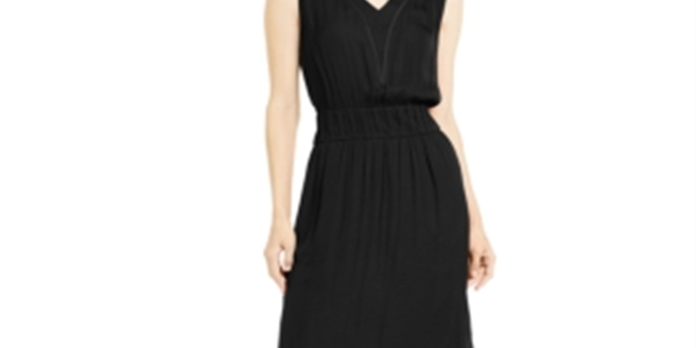 Vestido Alfani Feminino Smocked Waist Fit &amp; Flare Preto Tamanho Pequeno XL