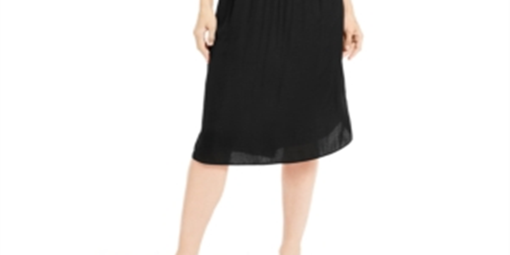 Vestido Alfani Feminino Smocked Waist Fit &amp; Flare Preto Tamanho Pequeno XL