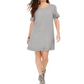 Vestido camiseta jeans com franjas feminino Style &amp; Co, cinza, tamanho X-S