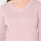 Karen Scott Suéter Feminino de Algodão com Gola V Rosa Tamanho XS