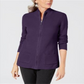 Karen Scott Cardigan Feminino Texturizado com Zíper Frontal Roxo Tamanho XS