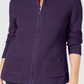 Karen Scott Cardigan Feminino Texturizado com Zíper Frontal Roxo Tamanho XS