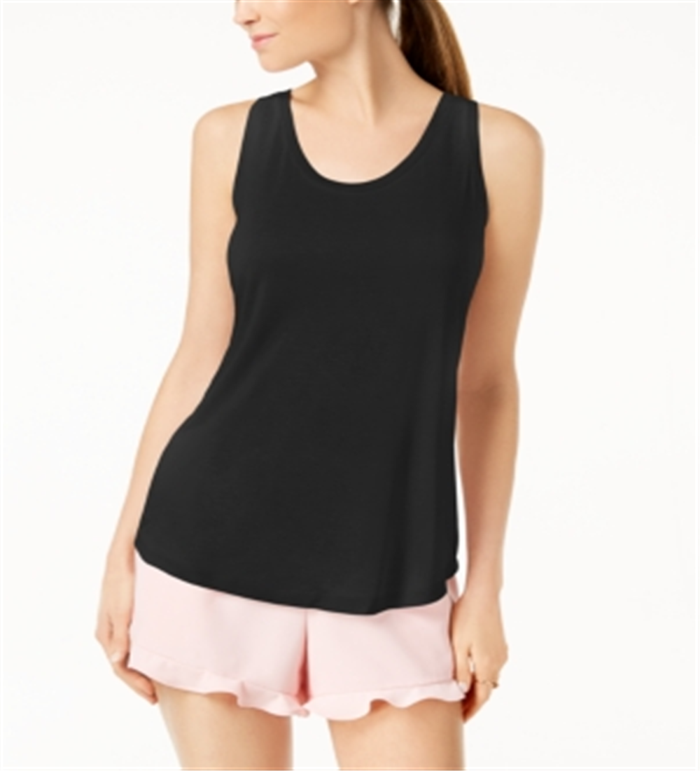 Regata feminina Maison Jules com decote redondo, preta, tamanho pequeno