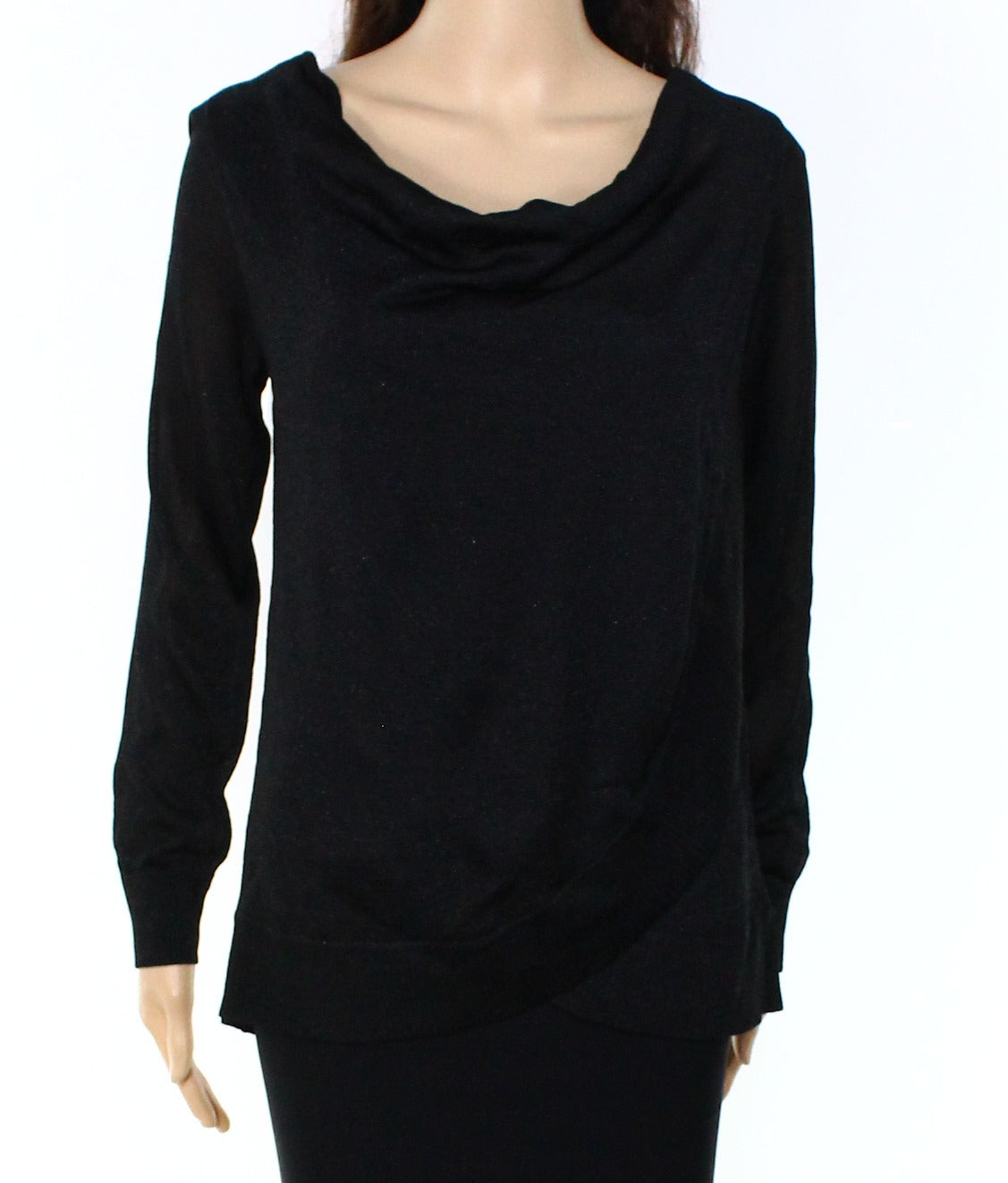 Blusa feminina metálica INC International Concepts, preta, tamanho grande