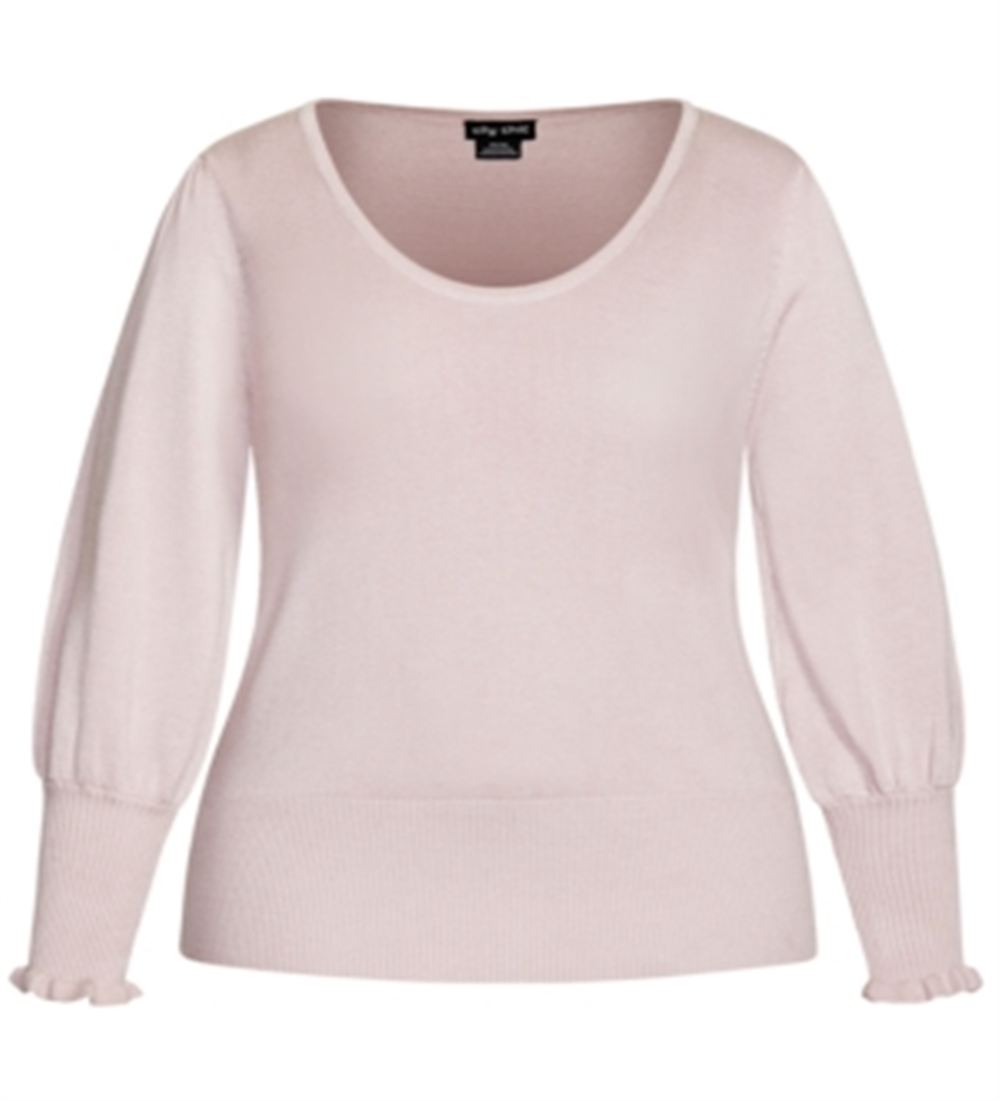 Blusa feminina City Chic Trendy Plus com manga bufante rosa tamanho 24W