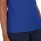 Blusa feminina Karen Scott com decote dividido e acabamento em crochê, azul, tamanho médio