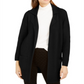 Cardigan feminino grande com bolso aplicado, tamanho pequeno, preto, estilo &amp; co
