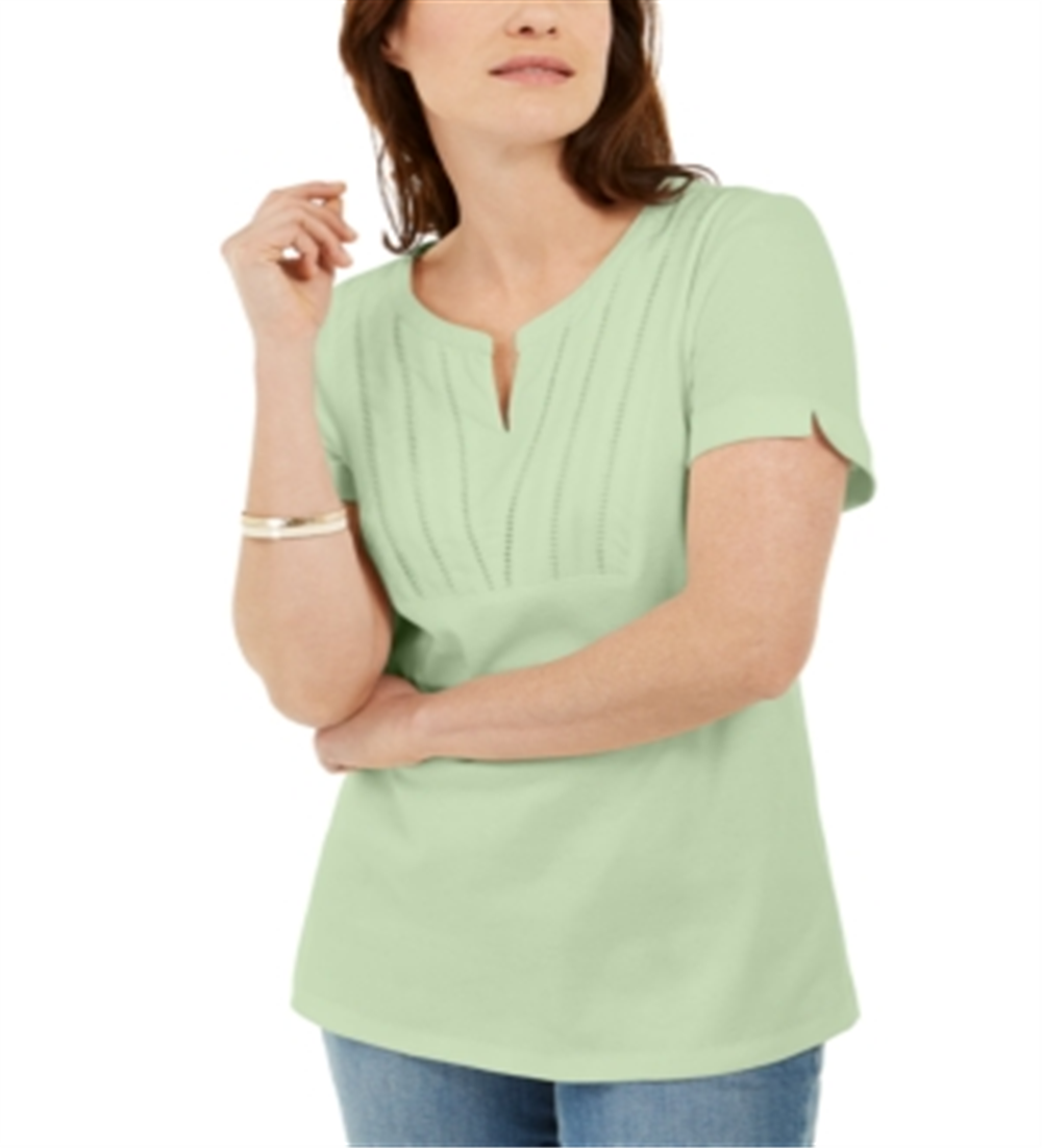 Karen Scott Blusa Feminina Gola Alta Verde Tamanho P