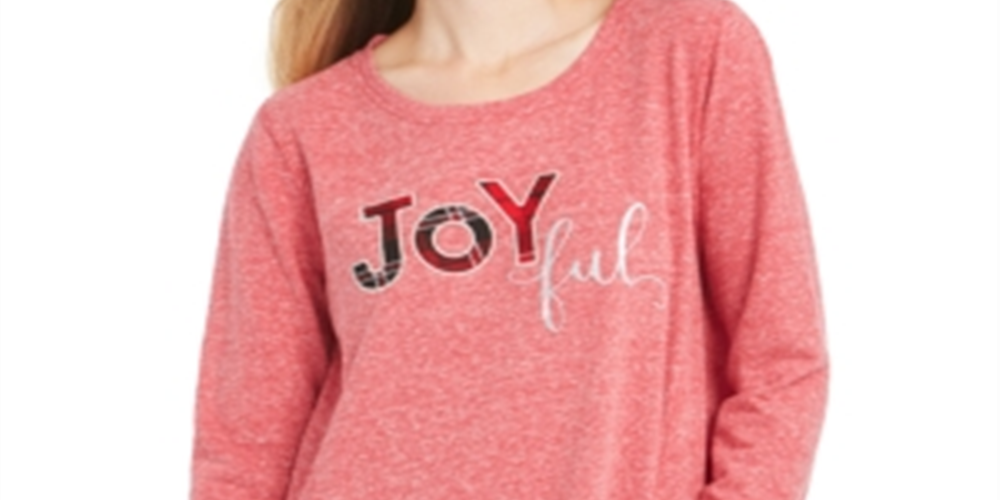 Moletom feminino com estampa alegre e estilo estilo &amp; co, vermelho, tamanho pequeno