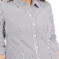 Camisa listrada feminina Charter Club cinza, tamanho 6