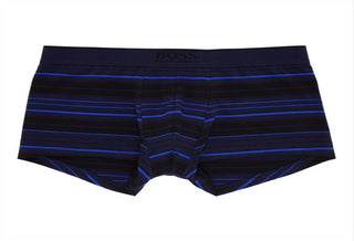 Boss Men's Stripe Boxer Briefs Blue Size Large