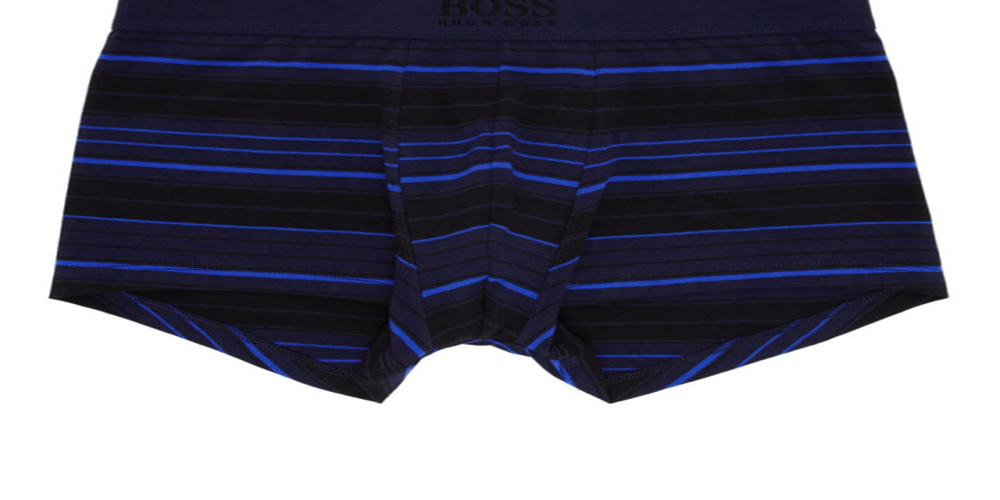 Cueca Boxer Listrada Masculina Boss Azul Tamanho Grande