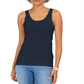 Regata feminina de algodão estilo &amp; co, azul, tamanho grande
