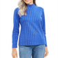 Karen Scott Blusa feminina com estampa de floco de neve e gola alta, azul, tamanho extragrande