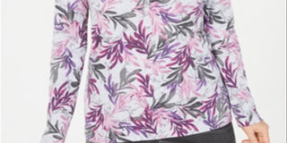 Blusa feminina Karen Scott estampada com decote dividido, vermelha, tamanho médio