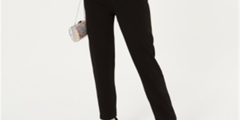 Macacão skinny feminino City Studios com renda lisa e sem mangas, preto, tamanho 1