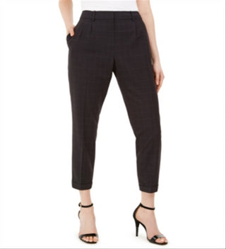 Calça feminina Calvin Klein slim leggings windowpane tamanho 6, cinza escuro