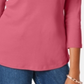 Charter Club Blusa feminina de algodão Pima com decote canoa e botões e ombro a ombro, rosa, tamanho pequeno